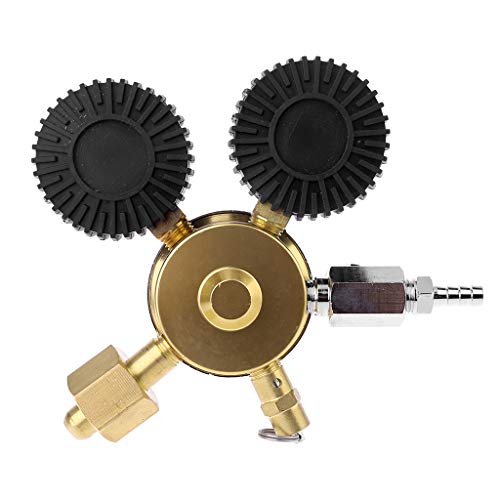 BIlinli Regulador de CO2 Barril Regulador de Cerveza con válvula de Alivio de presión para Gas 0-3000PSI (Medidor Doble) Reductor de dióxido de Carbono