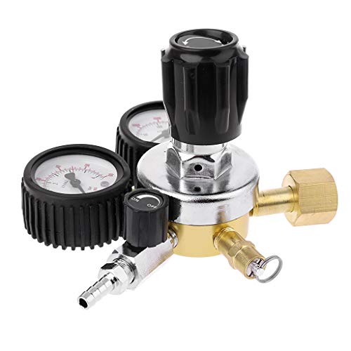 BIlinli Regulador de CO2 Barril Regulador de Cerveza con válvula de Alivio de presión para Gas 0-3000PSI (Medidor Doble) Reductor de dióxido de Carbono