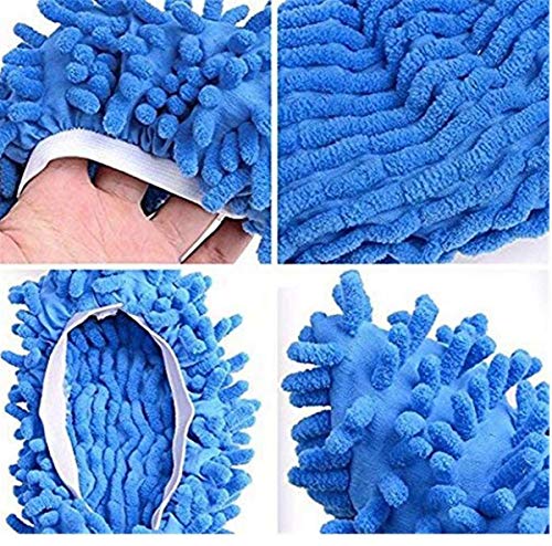 Biluer Cepillo de Limpieza Multifuncional, 8PCS Esponja de Silicona Cepillo de Cocina and 3 Pares Zapatillas de Microfibra Fregona Zapatos para Cocina Hogar Lavavajillas Descontaminación