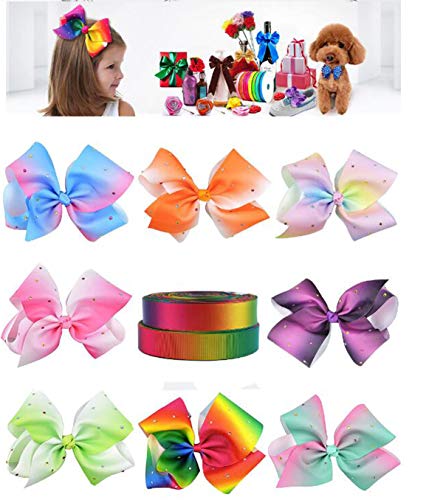 Biluer Cinta Arcoiris Cinta De Raso Decorativa Cinta De Raso 45.7 m x 9 mm Poliéster Cinta De Satén para Regalo Decoración de Cinta Fiesta Boda Navidad