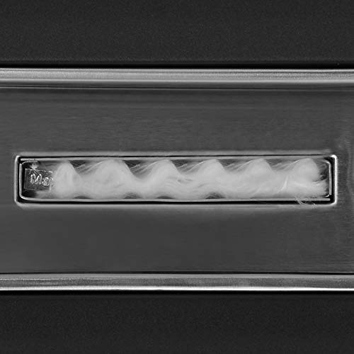 Biochimenea - con Quemador de Acero Inoxidable, Paneles de Vidrio, Apagador de Llama, Base Rectangular de Color Negro, 35x18,2x14,6cm - Chimenea de Bioetanol