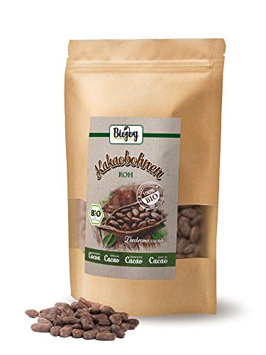 Biojoy Granos de Cacao crudos BÍO, granos enteros Theobroma cacao (0,5 kg)