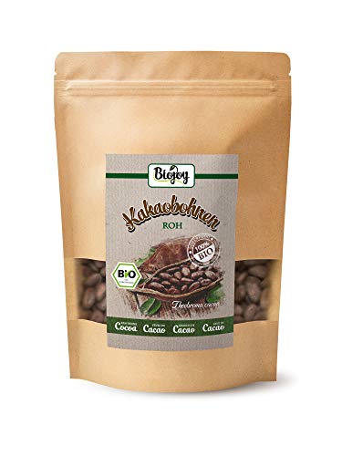 Biojoy Granos de Cacao crudos BÍO, granos enteros Theobroma cacao (0,5 kg)