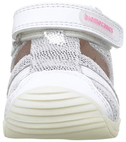 Biomecanics 192123, Sandalias para Bebés, Plateado (Blanco (Serraje Laminado) Paprika), 23 EU