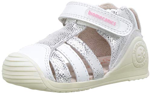 Biomecanics 192123, Sandalias para Bebés, Plateado (Blanco (Serraje Laminado) Paprika), 23 EU