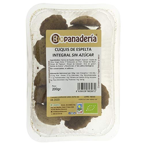 Biopanadería Galletas Cuquis de Espelta Integral SIN AZUCAR Pastas Ecológicas Artesanas Gourmet