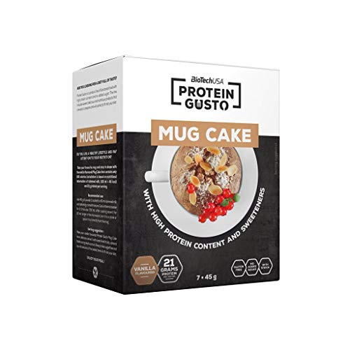 BioTech Mug Cake Suplementos de Proteínas, Sabor Vainilla - 45 gr