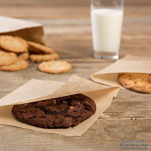 BIOZOYG Bolsas Papel para Snacks I Papel parafinado Hamburguesas I döner Bolsa Biodegradable compostables I Papel Antiadherente sin blanquear I Papel Burger Pack 16x16 cm I 1000 Piezas, marrón