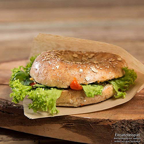 BIOZOYG Bolsas Papel para Snacks I Papel parafinado Hamburguesas I döner Bolsa Biodegradable compostables I Papel Antiadherente sin blanquear I Papel Burger Pack 16x16 cm I 1000 Piezas, marrón