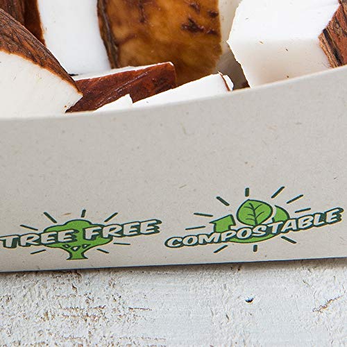 BIOZOYG Cuencos bocadillos Tree Free residuos Fibra de caña de azúcar I vajilla desechable para Fiesta Biodegradable I 1000 Piezas de tazones Capacidad 200ml I Tazon de cartón Barco para bocadillos