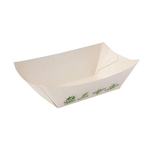 BIOZOYG Cuencos bocadillos Tree Free residuos Fibra de caña de azúcar I vajilla desechable para Fiesta Biodegradable I 1000 Piezas de tazones Capacidad 200ml I Tazon de cartón Barco para bocadillos