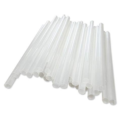 BIOZOYG pajitas ecologica Jumbo-8mm I 150 Piezas para Bebida Larga Smoothie cóctel 25 cm Color Blanco I Pajita de Beber plástica sostenible Hecha del plástico orgánico del PLA Biodegradable