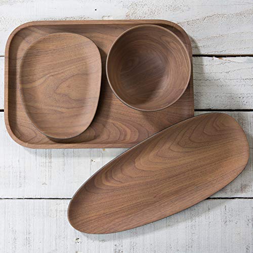BIOZOYG Plato Servir bambú orgánico MelaminaI 2 Pieza Bandeja bambú Rectangular 30 x 20 cm I Bandeja Madera ecologica Bandeja café Bandeja para Cocina de bambú Bandeja de té Bandeja de Servicio