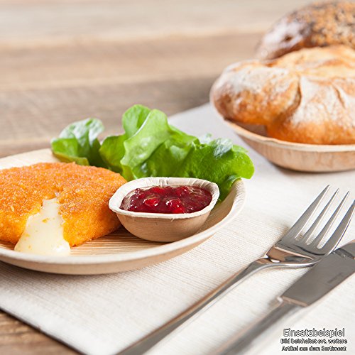 BIOZOYG Set Cuencos Snacks I 25 Piezas orgánicas Desechables Cuadrados 80ml, 8x8cm I Party vajilla compostable, Biodegradable I Hojas Palma vajilla desechable para Fingerfood Dips degustación Buffet