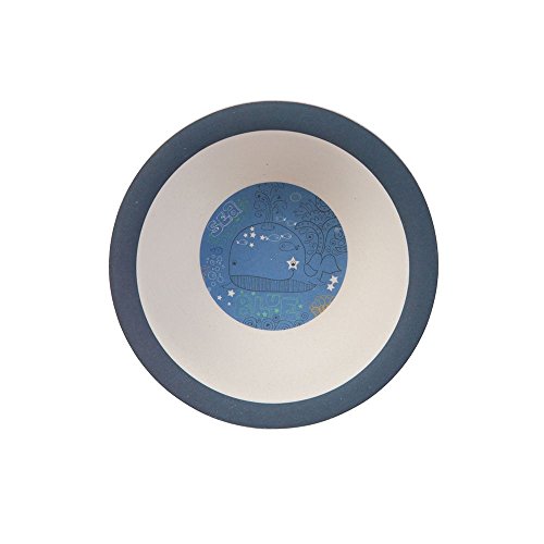 BIOZOYG Set vajilla Infantil de bambú sin bpa 5 Piezas I Motivo Pulpo I Servicio de Mesa cubertería para niños Tazón Vaso de Beber Plato para niños I Reciclaje de Material Natural