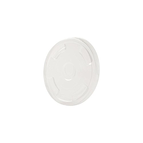 BIOZOYG Tapa de plástica PLA orgánica Vaso To Go I Tapa Plana para Taza de I Ø 97mm con Agujero para Paja i 50 Pedazo Tapa de la Bebida Transparente 100% Biodegradable, compostables