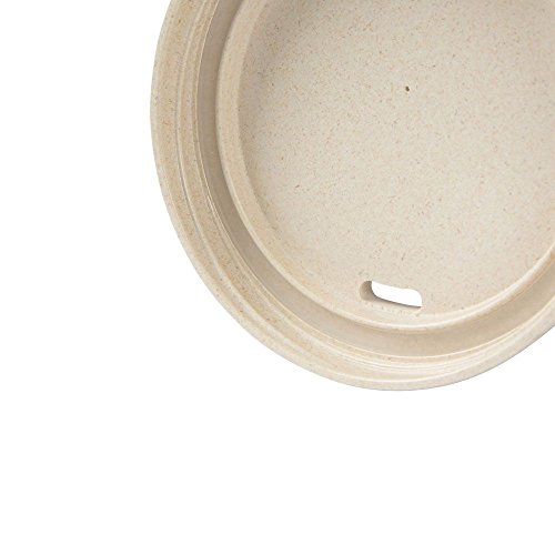 BIOZOYG Taza de café de bambú sustentable Libre de BPA con Tapa y Agarre de Silicona I Taza de Bebida Caliente Taza de té, Taza de Cacao, Taza orgánica portátil I Blanco 300 ml
