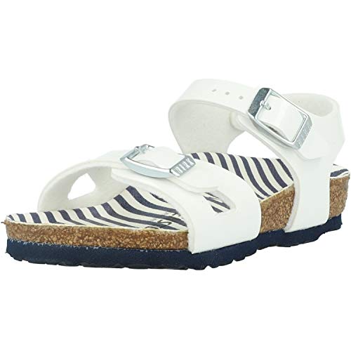 Birkenstock Rio Kids Nautical Stripes Niñas,Sandalia,Chica,Rayas,Nautical Stripes White,26 EU