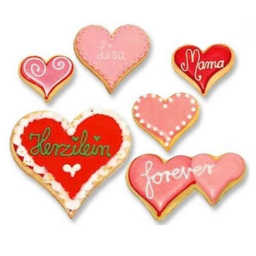 Birkmann 1010706610 Galletas Forma corazón, 3 Capas Terraza, plástico, Gris, 5 x 3 x 2 cm