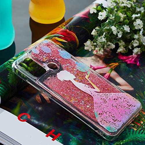 BIZHIKE Funda para Huawei Y8(2020)/Enjoy 10s/Honor 20Lite, Funda de Silicona Bling en Relieve Quicksand TPU Funda Protectora de TPU Suave Funda Elegante Funda Regalo Chica Mujer-Princesa