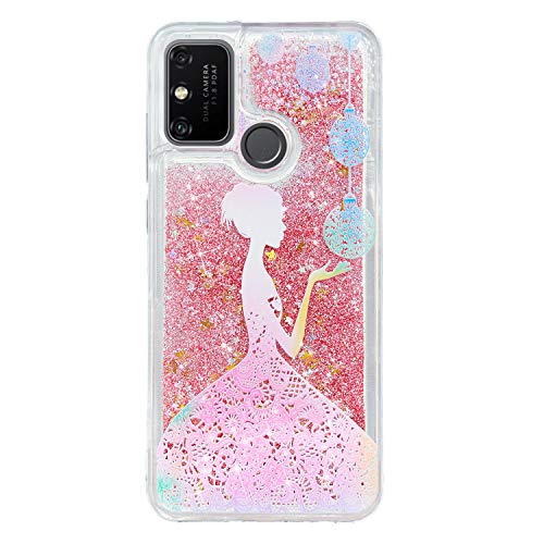 BIZHIKE Funda para Huawei Y8(2020)/Enjoy 10s/Honor 20Lite, Funda de Silicona Bling en Relieve Quicksand TPU Funda Protectora de TPU Suave Funda Elegante Funda Regalo Chica Mujer-Princesa