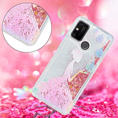BIZHIKE Funda para Huawei Y8(2020)/Enjoy 10s/Honor 20Lite, Funda de Silicona Bling en Relieve Quicksand TPU Funda Protectora de TPU Suave Funda Elegante Funda Regalo Chica Mujer-Princesa