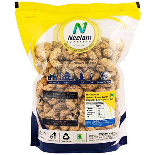 Black Pepper Oven Bold Cashew Nuts(Kaju) 250 gm (8.81 OZ)