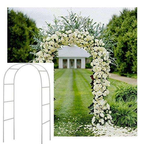 Blanco 2,4 M Metal Arco jardín cenador Planta Rosa Escalada Arco decoración Fiesta de Boda
