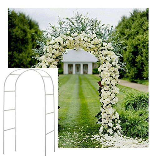 Blanco 2,4 M Metal Arco jardín cenador Planta Rosa Escalada Arco decoración Fiesta de Boda