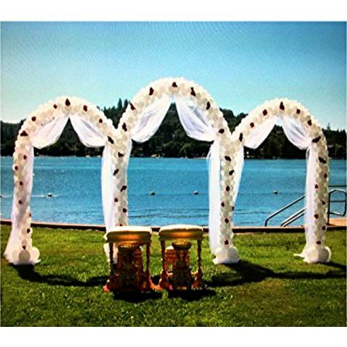 Blanco 2,4 M Metal Arco jardín cenador Planta Rosa Escalada Arco decoración Fiesta de Boda