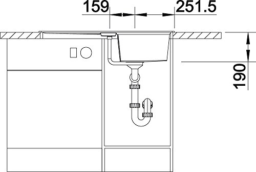 BLANCO LEXA 45 S - Fregadero (Blanco, 1 senos, 340 x 420 mm, 19 cm)