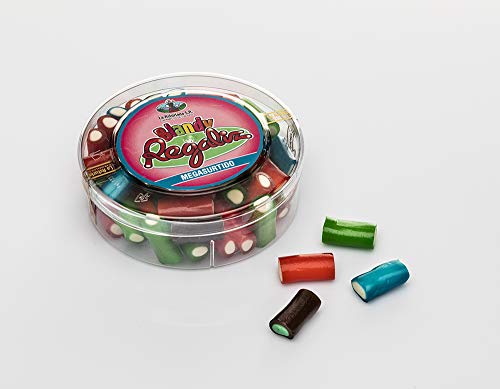 Blandy Max Regaliz La Asturiana - Tubos Masticables de sabores variados en Caja Bombonera de 300 gr. Perfecta para Regalar