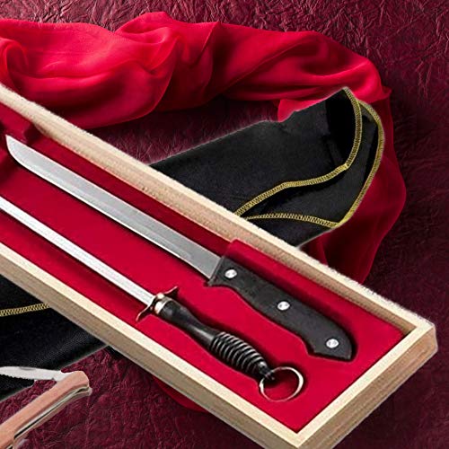 BlendNature Cuchillo Jamonero Profesional y Chaira en Estuche Madera Regalo + Cubre Jamon + Practico Abridor Botellas de Vino – para Regalarte y Regalar