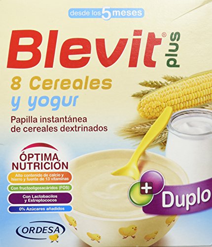 Blevit Plus Duplo 8 Cereales y Yogur, 1 unidad 600 gr. A partir de los 5 meses
