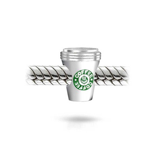 Bling Jewelry Amante del Café Latte Taza Taza De Viaje Albalorio para Mujer para Adolescente 925 El Encanto Encaja Europeo Pulsera