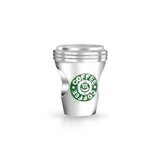 Bling Jewelry Amante del Café Latte Taza Taza De Viaje Albalorio para Mujer para Adolescente 925 El Encanto Encaja Europeo Pulsera