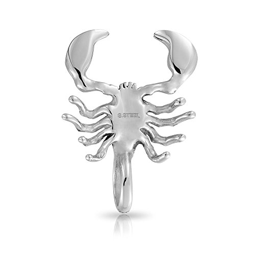 Bling Jewelry Tribales De Escorpión Zodíaco Collar Colgante para Hombres Tono Plata Oxidada De Acero Inoxidable Negro De 20 Pulgadas