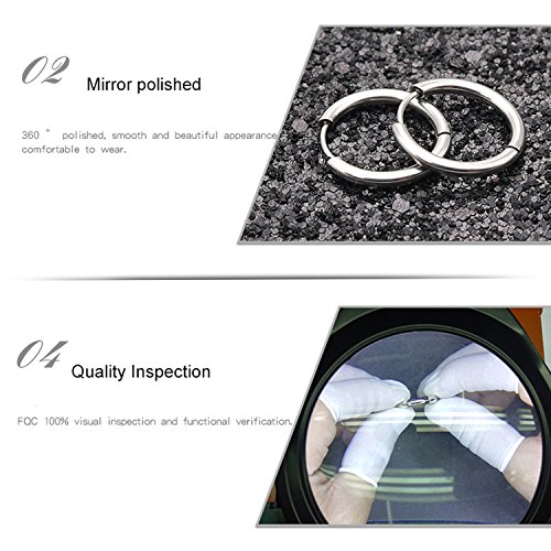Bliqniq 5 pares de Pendientes de los Aros de las Mujeres Hombres de Acero inoxidable 8 10 12 14 16 redondo mini/grandes que cuelgan la Joyería de Oro Rosa Plata Negro Oro