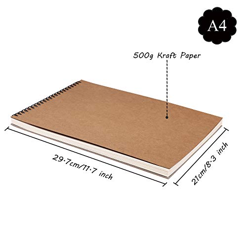 Bloc de Dibujo A4 Cuaderno Papel Texturizado, Bocetos y Dibujos Artistas para Niños Principiantes, para Acuarela, Pintura Acrílica y al Óleo - 160g/m² 30 Hojas (2 Pack)