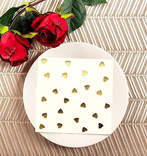 Blue Panda Servilletas de papel desechables para fiestas (paquete de 100) - 5 diseños de láminas de oro - Perfecto para cumpleaños, bodas y ocasiones especiales - 5 x 5 pulgadas plegadas