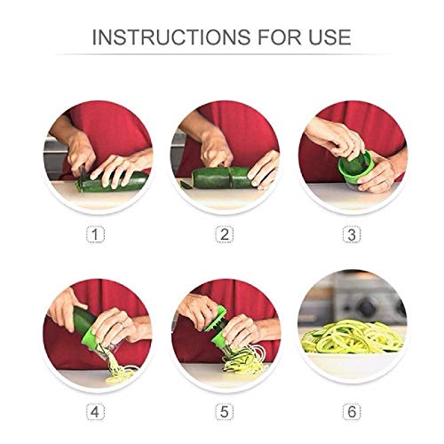 Bluelliant Cortador Espiral Verduras Espiralizador Vegetal para Espaguetis De Calabacin Rallador Cocina a Mano con 3 Cuchillas Cortador de Pepinos
