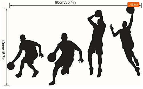 Bluelover 40X90cm Jugando Baloncesto Wall Stickers Extraíble Deportes Baloncesto Etiquetas Hogar Niño Habitación Decoración Pared Adhesivo