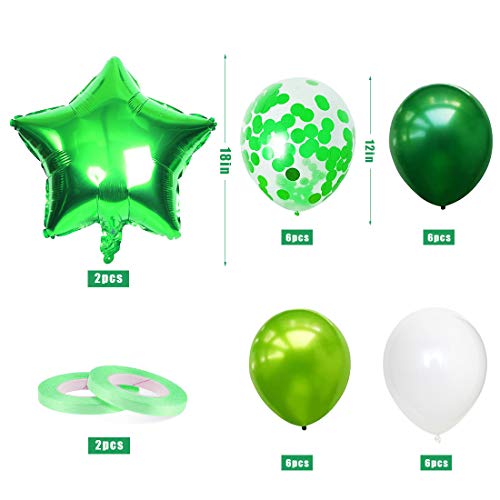 Bluelves 1 Globos de Cumpleaños, Globo 1 Año, Globo Numero 1, Decoracion Cumpleaños Niño, Globos Grandes Gigantes Helio Verde, Globos para Fiestas de Cumpleaños
