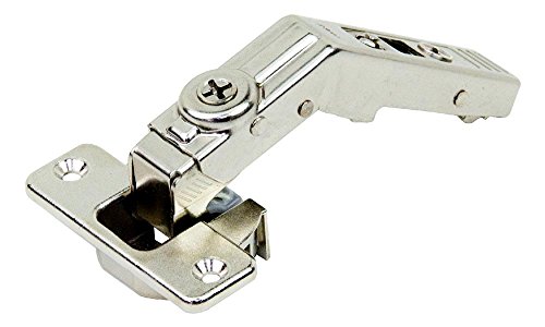 Blum – Inc. 79t8500 Clip Top Full Overlay à visser 2 volets Cabinet Charnières de porte avec aire Angle d'ouverture et de fermeture, fonction Plaqué nickel