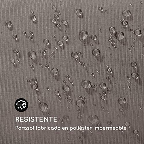 blumfeldt Flex-Shade XL Sombrilla - Protección Solar UV 50, Superficie 150 x 210 cm, Ajustable, Poliester hidrorrepelente, Revestimiento hidrófugo, Pie de Apoyo Aluminio, Compacto, Gris