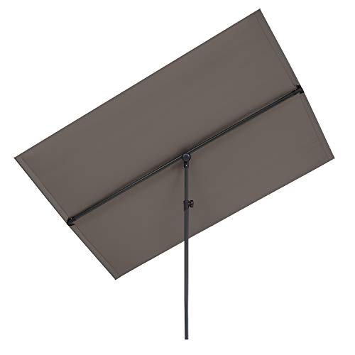 blumfeldt Flex-Shade XL Sombrilla - Protección Solar UV 50, Superficie 150 x 210 cm, Ajustable, Poliester hidrorrepelente, Revestimiento hidrófugo, Pie de Apoyo Aluminio, Compacto, Gris