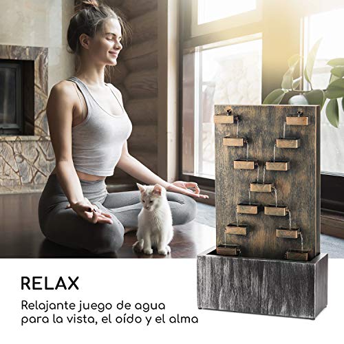 Blumfeldt River Crossing Gusto Edition - Fuente decorativa, Fuente de jardín, Contiene 13 fuentes, Resiste al óxido, Cable extralargo de 10 m, Metal galvanizado, Interior y exterior, Marrón metalizado