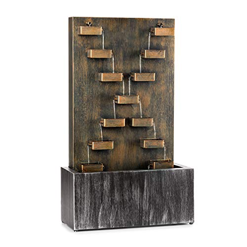 Blumfeldt River Crossing Gusto Edition - Fuente decorativa, Fuente de jardín, Contiene 13 fuentes, Resiste al óxido, Cable extralargo de 10 m, Metal galvanizado, Interior y exterior, Marrón metalizado