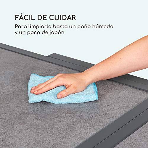 blumfeldt Tenerife – Mesa de Exteriores, Mesa Extensible, Hecha de Aluminio, Vidrio endurecido, fácil de Montar, EasyStone Finish: estética de Piedra Natural, tamaño máximo de 180 x 90 cm, mármol