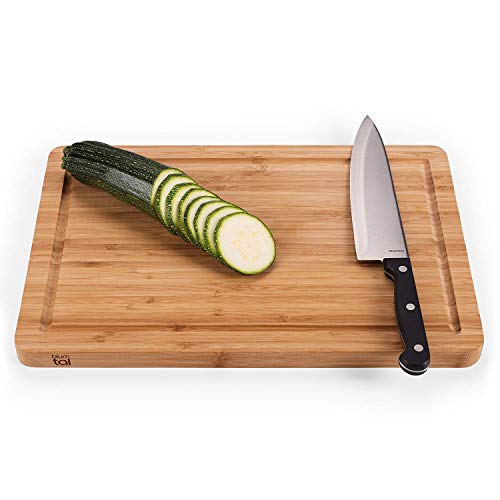 Blumtal Tabla De Cortar 100% de Bambú | Resistente, Dos Medidas Disponibles | Antiséptica | Accesorios De Cocina | Tabla De Madera Natural (38 x 25 cm)